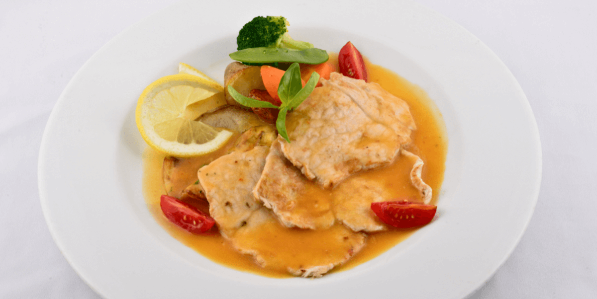 Veal Piccata in Lemon and basil sauce
